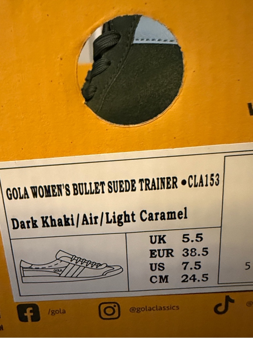 *NEW* Gola Bullet Suede Trainer - Dark Khaki /Air / Light Carmel